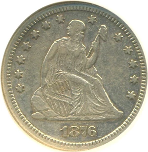 image for: 1876-CC 25c NGC XF45