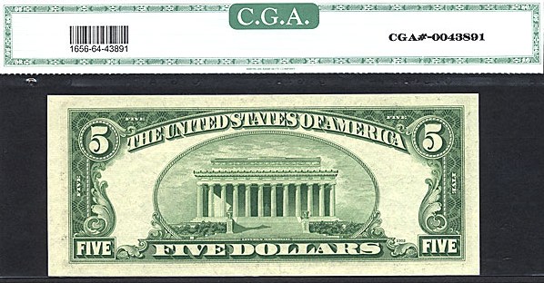 image for: Fr.1656 1953A $5  CGA Choice CU64  [26717934A] *Star* 