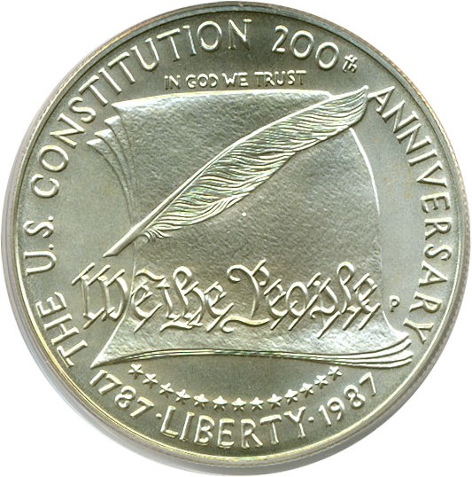 image for: 1987-P $1 Constitution PCGS MS69 