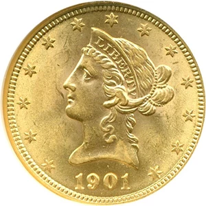 image for: 1901 $10 NGC MS61