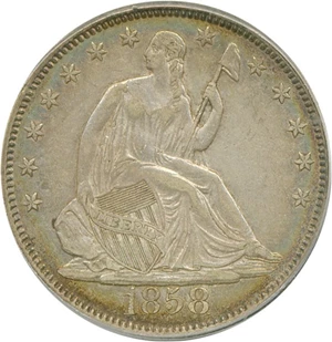 image for: 1858 50c PCGS XF45