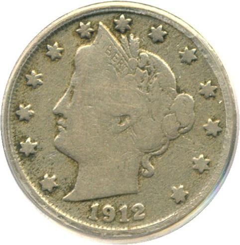 image for: 1912-S 5c  PCGS F15 