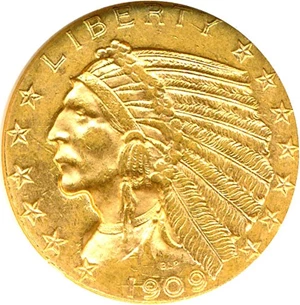 image for: 1909-D $5 NGC MS61
