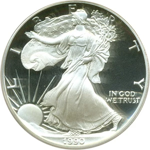image for: 1990-S $1 Silver Eagle PCGS Proof 69 DCameo