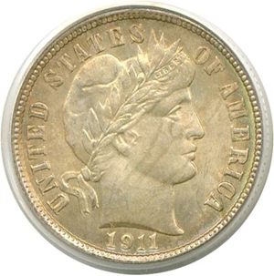 image for: 1911-S 10c PCGS MS66