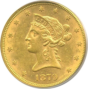 image for: 1879 $10 PCGS MS61