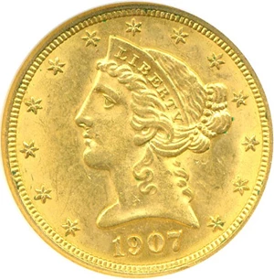 image for: 1907-D $5 NGC MS63