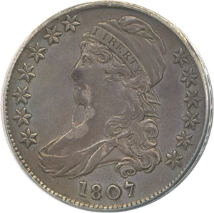image for: 1807 50c Bearded Liberty 50/20 PCGS VF35