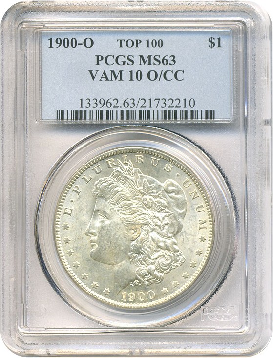 image for: Top 100 VAM: 1900-O $1 VAM 10  O/CC PCGS MS63 