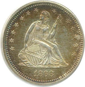 image for: 1868 25c PCGS Proof 64