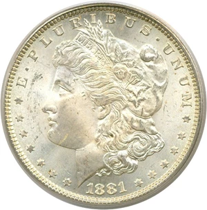 image for: 1881 $1 PCGS MS65