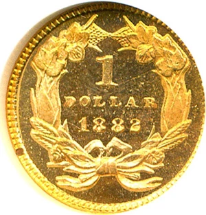 image for: 1882 Gold $1 ANACS Proof 65 DCameo