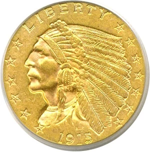 image for: 1915 $2 1/2 PCGS MS62