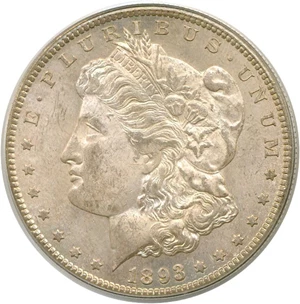 image for: 1893-CC $1 PCGS MS62