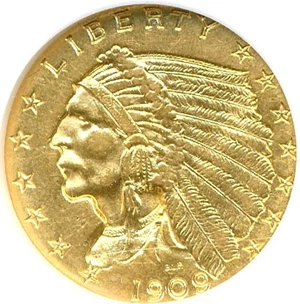 image for: 1909 $2 1/2 NGC MS61