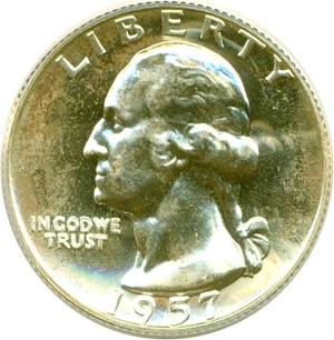 image for: 1957 25c ANACS Proof 66