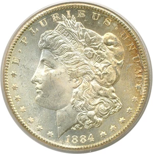 image for: 1884-CC $1 PCGS MS65