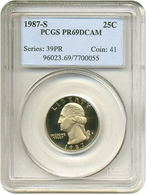 image for: 1987-S 25c PCGS Proof 69 DCameo