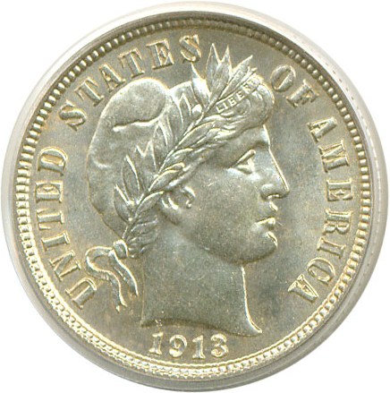 image for: 1913-S 10c  PCGS MS66 