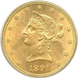 image for: 1891-CC $10 PCGS MS63