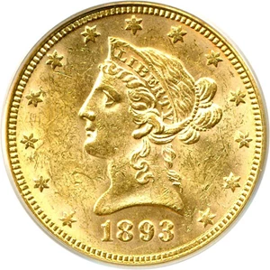 image for: 1893 $10 PCGS MS60