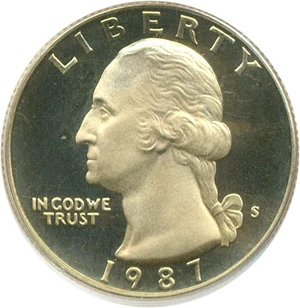 image for: 1987-S 25c PCGS Proof 69 DCameo