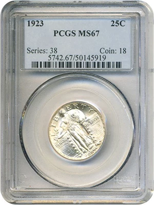 image for: 1923 25c PCGS MS67