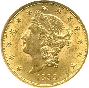 image for: 1899 $20 NGC MS61
