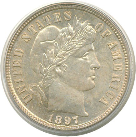 image for: 1897-S 10c  PCGS MS64 