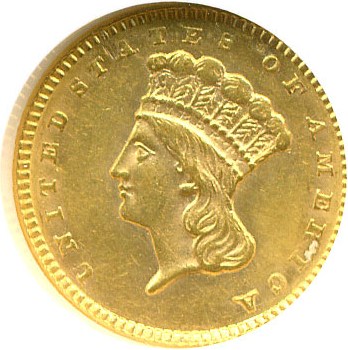 image for: 1857 G$1  NGC MS61 