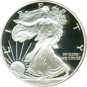 image for: 2000-P $1 Silver Eagle PCGS Proof 69 DCameo