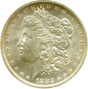 image for: Top 100 VAM: 1882-O $1 VAM 5 O/S ANACS MS61
