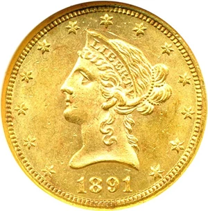 image for: 1891-CC $10 NGC MS62