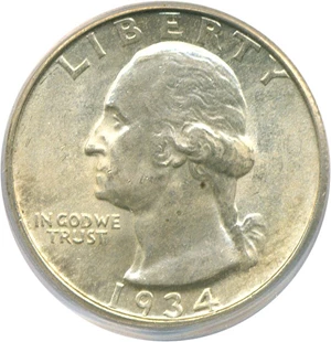 image for: 1934-D 25c PCGS MS64