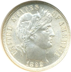 image for: 1892 10c NGC MS66