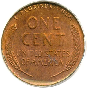 image for: 1954 1c PCGS MS63 RB - Struck Thru Late Die Cap