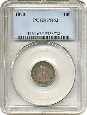 image for: 1870 10c PCGS Proof 63