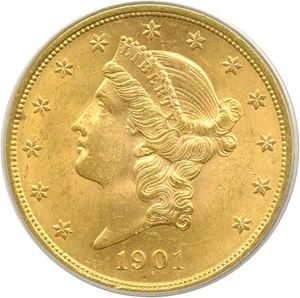 image for: 1901 $20 PCGS MS62