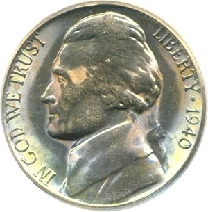 image for: 1940-S 5c PCGS MS66 ex: Omaha Bank Hoard *Color*