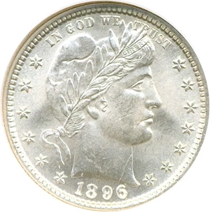 image for: 1896 25c NGC MS65