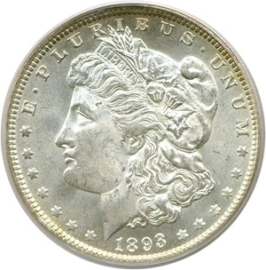 image for: 1893 $1 PCGS MS63