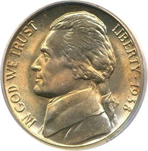 image for: 1938-D 5c Jefferson PCGS MS66 FS