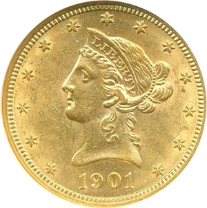 image for: 1901 $10 NGC MS61