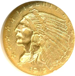 image for: 1912 $2 1/2 NGC MS61
