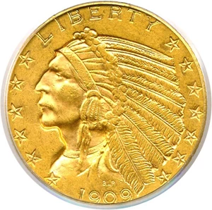 image for: 1909-D $5 PCGS AU58