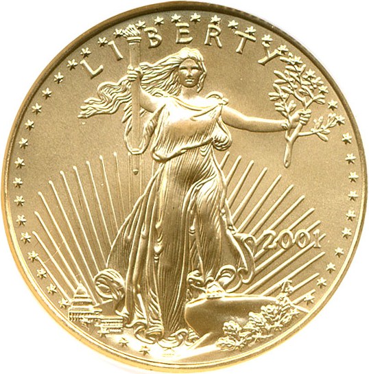 image for: 2001 $25 Gold Eagle NGC MS69 