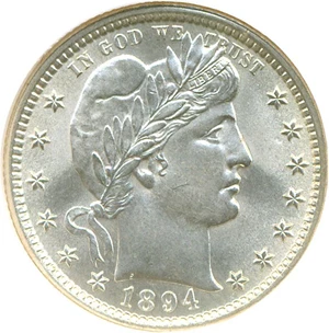 image for: 1894 25c NGC MS65
