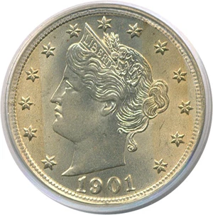 image for: 1901 5c PCGS MS65