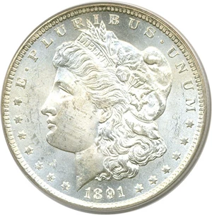 image for: 1891-CC $1 PCGS MS64