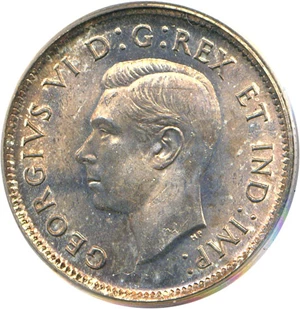 image for: Canada: 1939 25C PCGS MS65